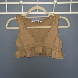 Zara Linen Crop Tank